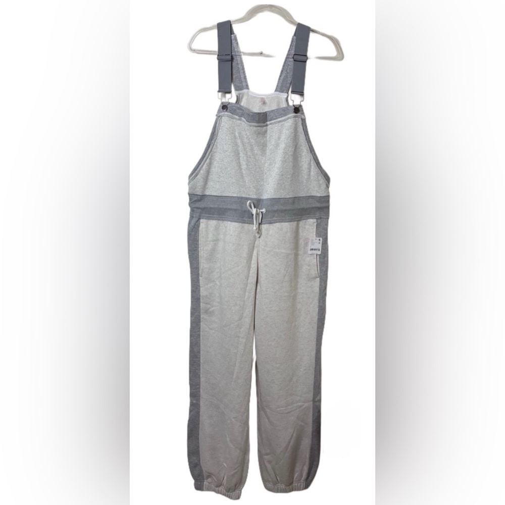 NWT Free People Movement M Making It Overalls in Heather Gray Combo New $168 - Picture 2 of 10